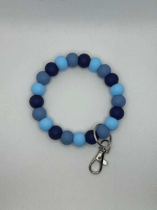 Blue Ombre Oversized Silicone Bead Wristlet